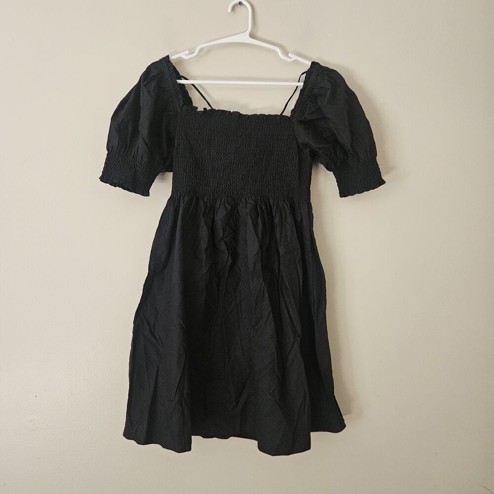 HILL HOUSE Black Dot Athena Nap Dress Mini Dress Medium New With Tags